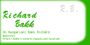 richard bakk business card
