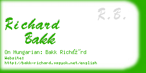 richard bakk business card